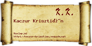Kaczur Krisztián névjegykártya
